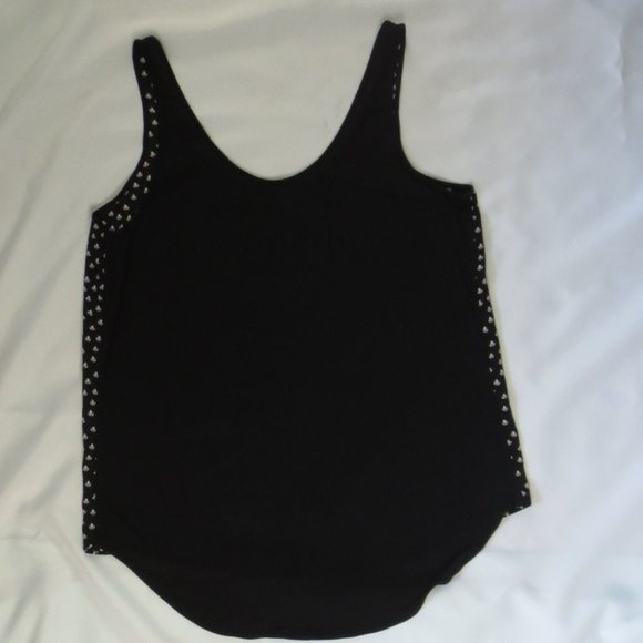 4/$14 LOFT womens WHITE tank SHIRT top SUPER SOFT dressy CASUAL black SIZE LARGE - Picture 6 of 6